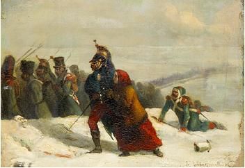 Ústup od Moskvy. Napoleonovo tažení do Ruska skončí neúspěchem. FOTO: https://bidtoart.com/en/fine-art/atertag-fran-moskva/881418/Creative Commons/Public Domain