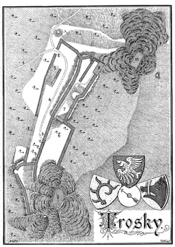 Půdorys hradu od Vojtěcha Krále publikovaný roku 1895. FOTO: Vojtěch Král z Dobré Vody/Creative Commons/Public domain