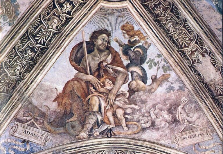 Adama a Lilith zobrazuje také freska v kapli Strozzi ve Florencii. FOTO: Filippino Lippi / Creative Commons / volné dílo