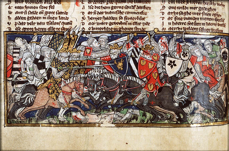 Středověké vyobrazení bitvy na Katalaunských polích. Foto: Creative commons/Volné dílo