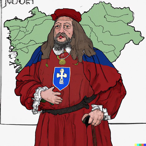 Jak by vypadala Česká republika jako pán středního věku. Foto: DALL-E