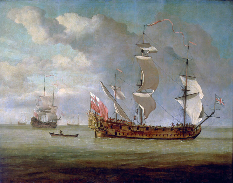 Zhruba takto vypadala Kiddova loď Adventure Galley. Foto: Creative commons/Willem van de Velde the Younger/Volné dílo