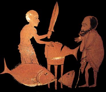 Ryby patří ve starověkém Řecku k oblíbeným jídlům. FOTO: pinterest