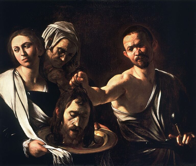 Salome přináší na podnose malířovu hlavu. FOTO: Caravaggio / Creative Commons / volné dílo