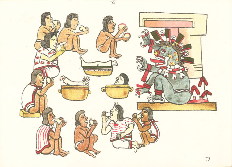 Kanibalský rituál Aztéků. FOTO: Codex Magliabechiano/Creative Commons/Public domain
