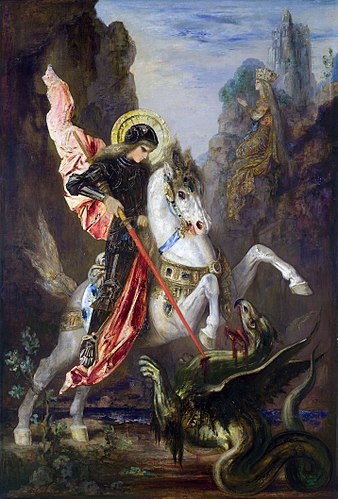 Svatý Jiří zabíjí draka. FOTO: Gustave Moreau/Creative Commons/Public domain