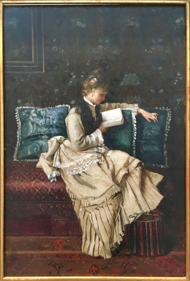 Viktoriánská dáma si čte v salonu. Za dokonalý vzhled její garderoby zodpovídá komorná. FOTO: Antiquaire/Creative Commons/ CC BY-SA 4.0