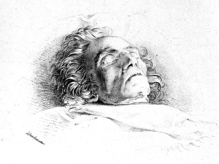 Skica Beethovena na smrtelné posteli od Josefa Danhausera. FOTO: Josef Danhauser / Creative Commons / volné dílo