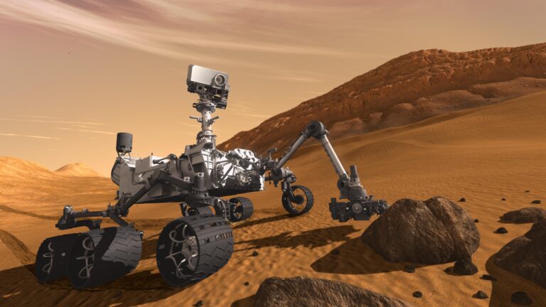 Vozítko Curiosity zkoumá povrch Marsu. FOTO: neznámý autor / Creative Commons / volné dílo