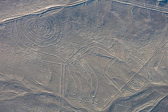 Obrazce v peruánské Nazce získané z výšku mnoha set kilometrů. FOTO: Diego Delso/Creative Commons/CC BY-SA 4.0