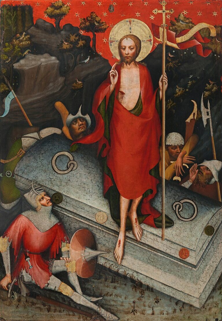 Zmrtvýchvstání Krista, mistr třeboňského oltáře. FOTO: Master of the Třeboň Altarpiece/Creative Commons/Public domain