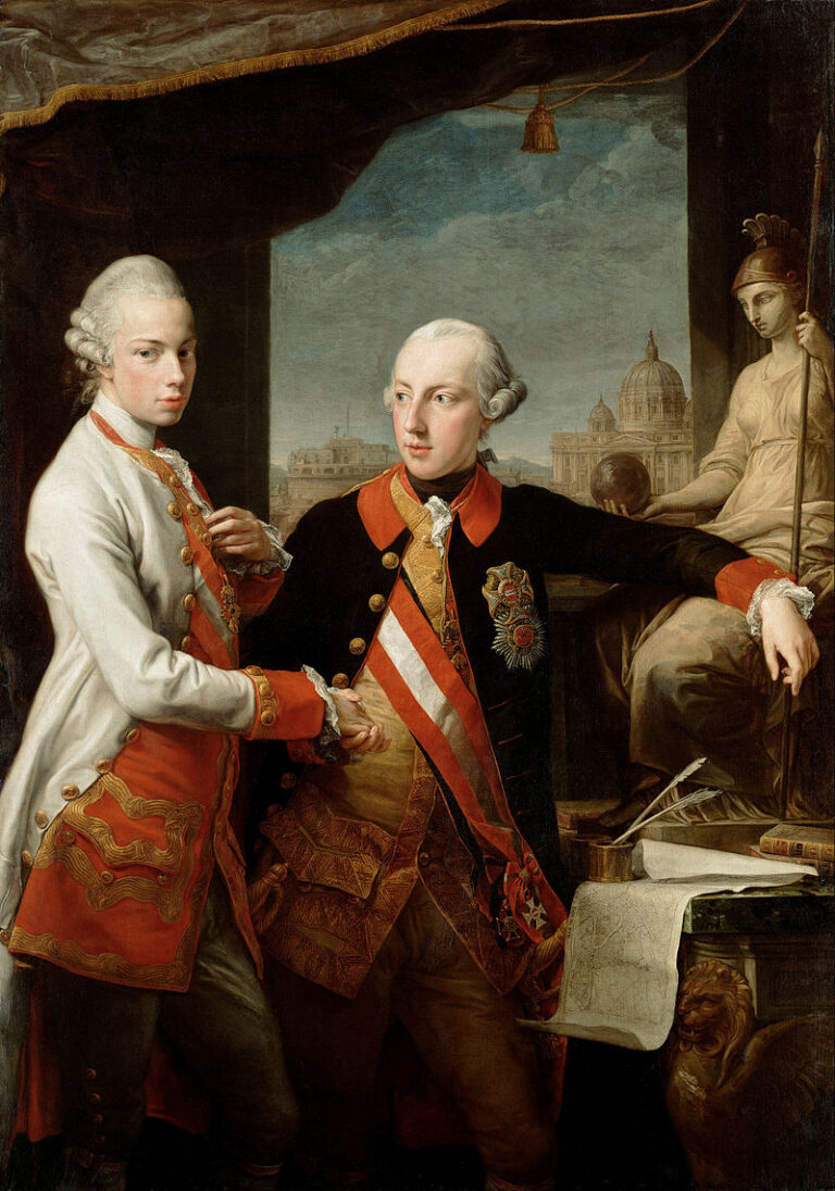 Josef II. (vpravo) se se svými problémy svěřuje bratru Leopoldovi. FOTO: Pompeo Batoni/Creative Commons/Public domain