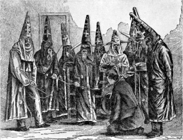 Vyobrazení KKK v Severní Karolíně publikované v roce 1884. FOTO: Green Berry Raum/Creative Commons/Public domain