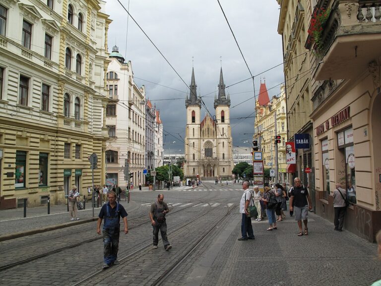 Pohled na Strossmayeerovo náměstí a tramvajovou zastávku, místo činu, kde Hepnarová najela do skupiny lidí. FOTO: Dezidor/Creative Commons/CC BY 3.0