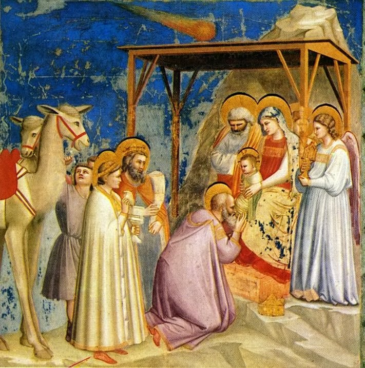 Jedním z prvních autorů barvy verdigris má být ital Giotto di Bondone. (Giotto di Bondone / wikimedia.commons.org / Volné dílo)