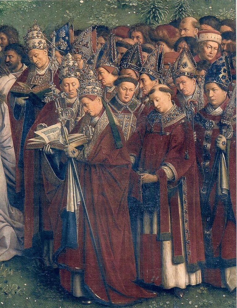 Do purpurové se nejčastěji oblékají potentáti. (Jan van Eyck / wikimedia.commons.org / Volné dílo)