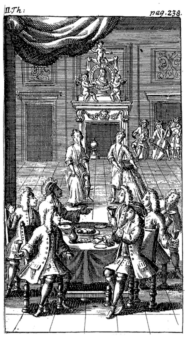 Zřejmě nejstarší vyobrazení striptýzu pochází z roku 1720 z Německa.(Foto: neznámý autor / commons.wikimedia.org / volné dílo)