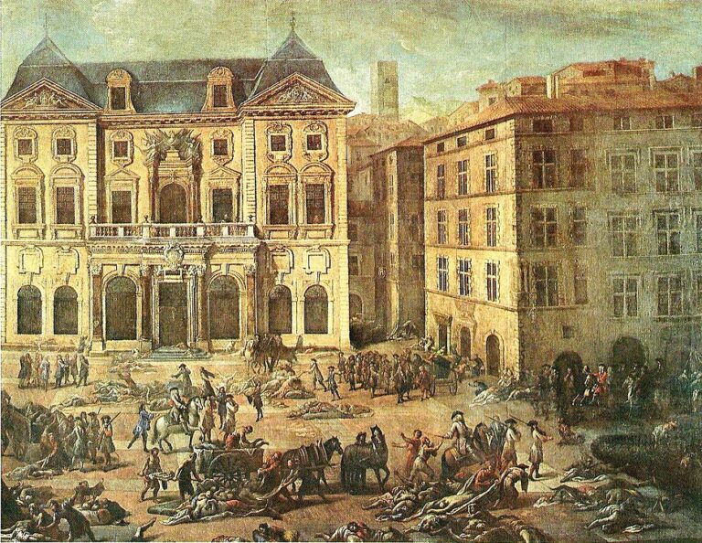 Marseille během velkého moru v roce 1720 (Michel Serre, CC BY-SA 4.0, commons.wikimedia)