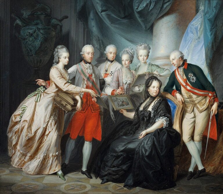 Marie Terezie s rodinou. Zcela vpravo je její syn a nástupce Josef II. FOTO: Friedrich Heinrich Füger/Creative Commons/Volné dílo
