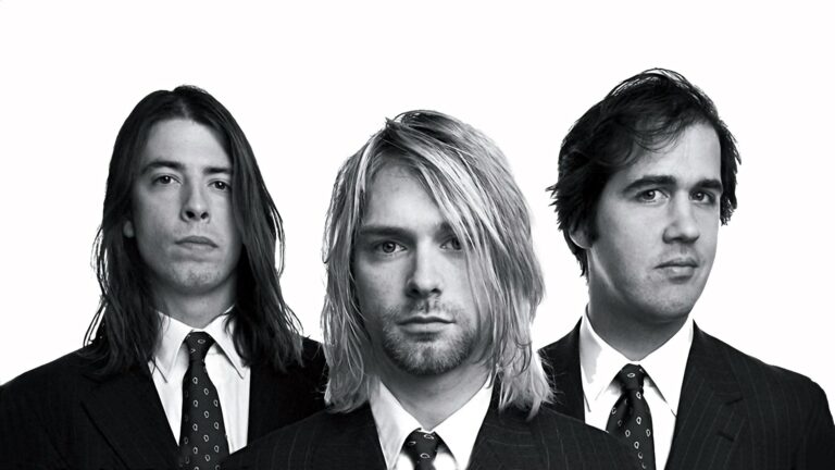 Nirvana, Kurt Cobain, Krist Novoselic, Dave Grohl, Černý a bílý, monochromatické fotografování @Pc7, 03/04 2017