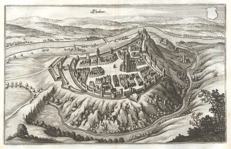 Tábor jak vypadal v roce 1650 (Martin Zeiller, Volné dílo, commons.wikimedia)