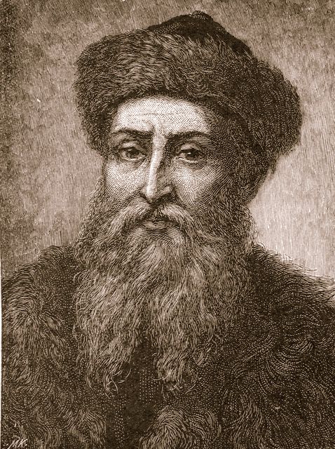 Johannes Gutenberg si musí na fungování svojí tiskařské dílny půjčit peníze. FOTO: Jowettgreen/Creativr Commons/ CC BY-SA 4.0