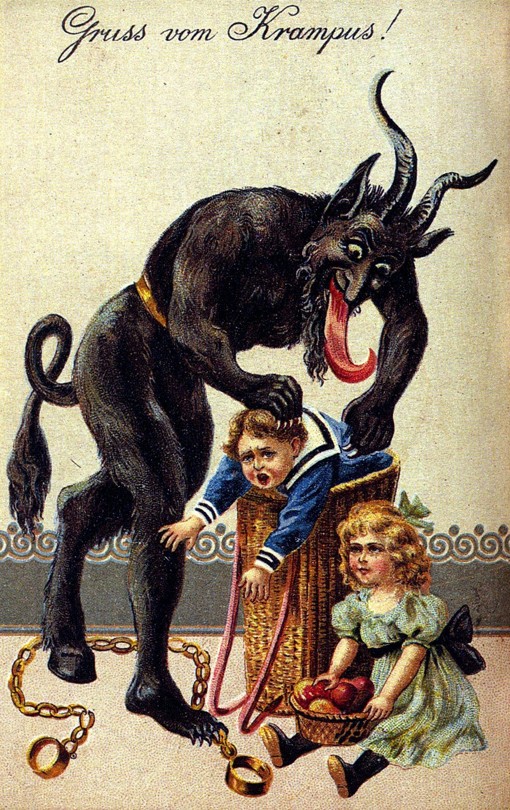 Pohlednice Pozdrav od Krampuse!, kolem 1900