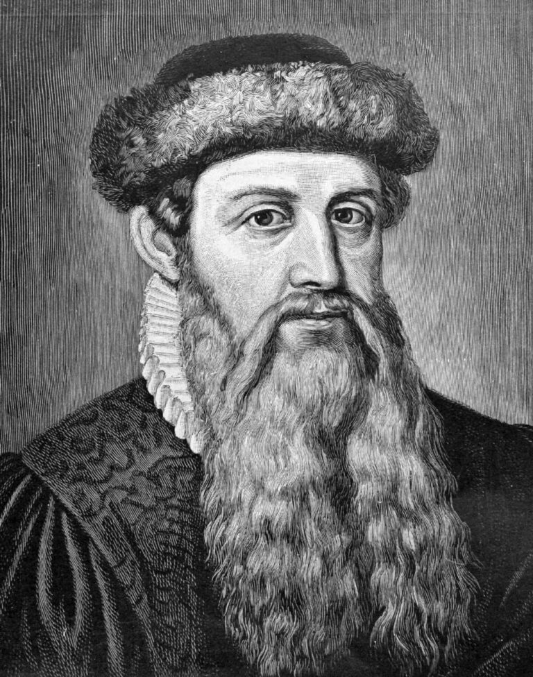 Johannes Gutenberg, vynálezce knihtisku, který změnil vývoj celé společnosti.