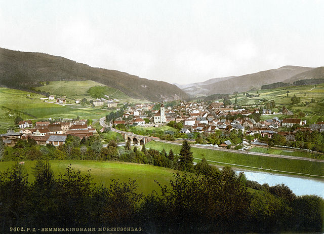 Trať Semmering u Mürzzuschlagu (okolo roku 1900)