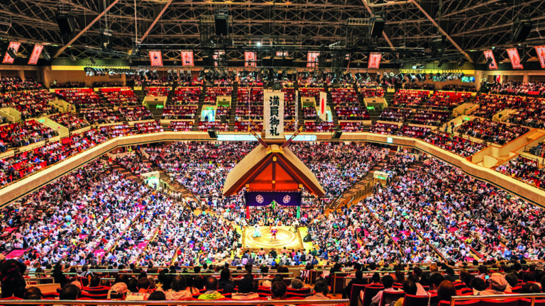 Tokio, Japonsko / Japonsko 23. května 2018: Aréna pro tradiční zápas Sumo v Tokiu.