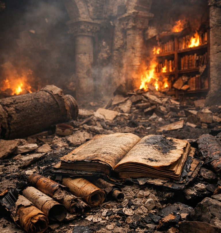 Zkáza těchto archivů připomíná, jak křehké je uchovávání lidského vědění. Foto: Pixabay