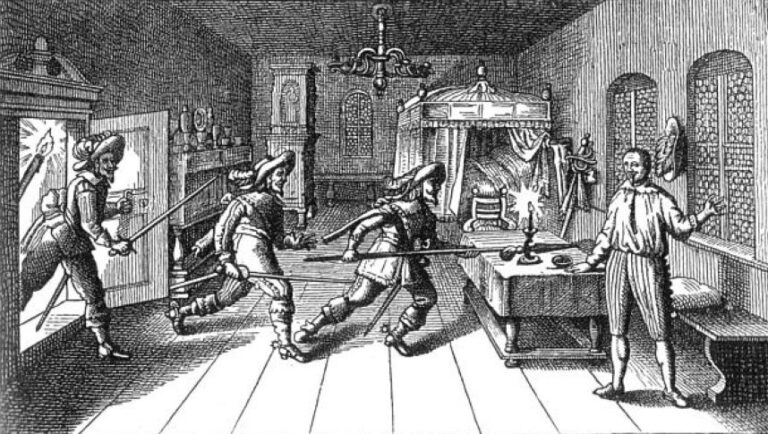 Vražda Albrechta z Valdštejna. Foto: unbekannt - Buch-Scan von de:User:Wolpertinger 2004-11-12 12:59/Creative Commons/Public Domain