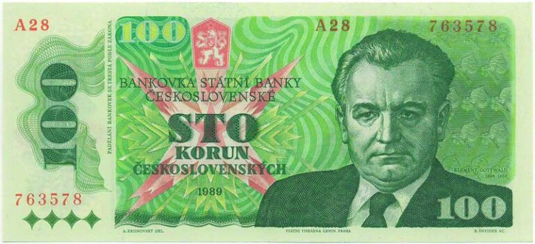 Klement Gottwald na stovce z roku 1989