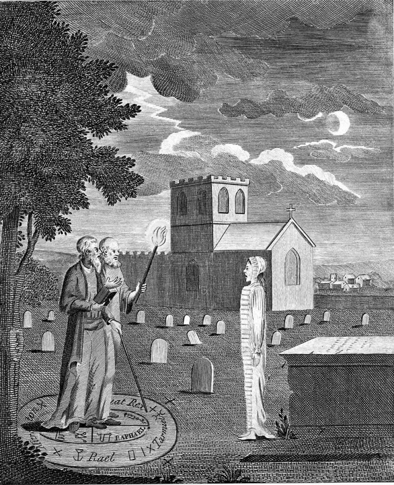 Nekromancie je jednou z magických nauk, které Kelley – prý – ovládá.