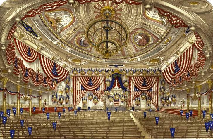 Společnost Tammany Hall je vyznamenána roku 1868 na národním shromáždění demokratů.