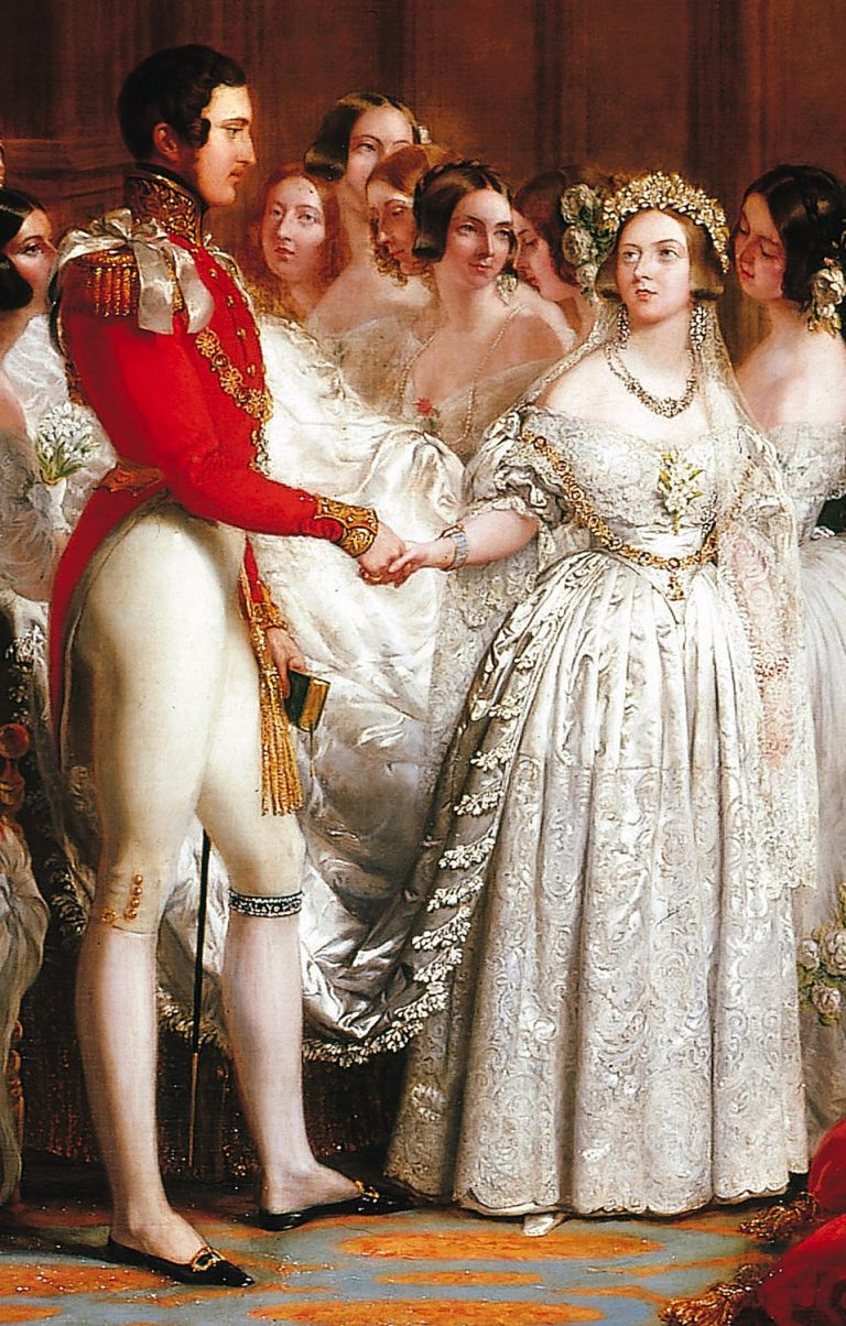 Na svatbě s princem Albertem Sasko-Kobursko-Gothajským způsobí nevěstiny šaty poprask.