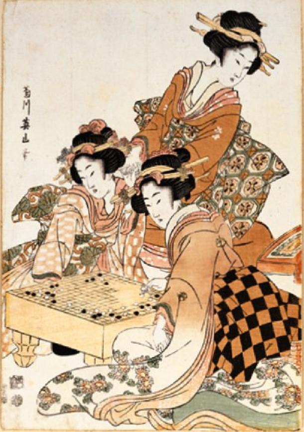 Svůj čas při hře s kameny tráví i japonské gejši. Do Japonska se hra dostala v 6.-8. století.