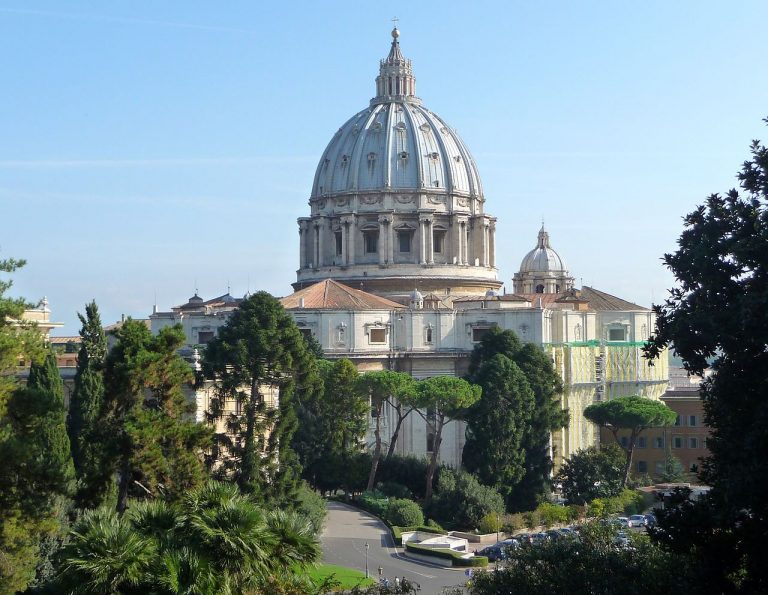Pohled z vatikánské zahrady.