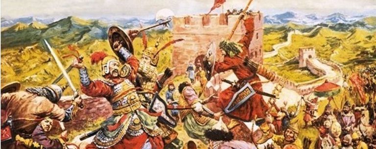 Boj Číňanů s Mongoly.