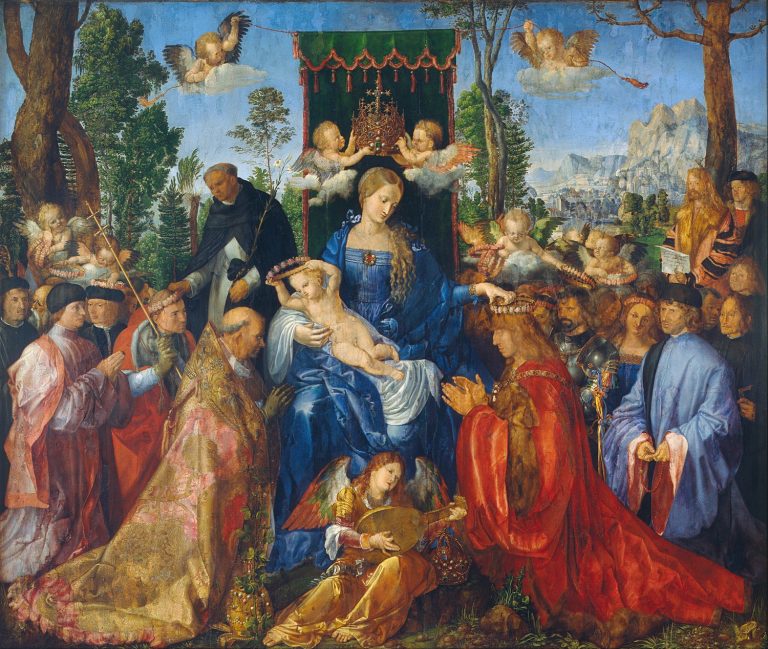 Jedním z nejslavnějších děl renesančního velikána je malba Růžencová slavnost.
