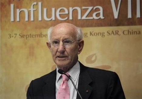 Robert Webster, chairman of the Department of Virology and Molecular Biology at St. Jude Children's Research Hospital in Memphis, Tenn., attends the Options for the Control of Influenza conference in Hong Kong Sunday, Sept. 5, 2010 in Hong Kong. Webster urged health authorities around the world to stay vigilant even though the recent swine flu pandemic was less deadlier than expected, warning that bird flu could spark the next global outbreak. (AP Photo/Vincent Yu)