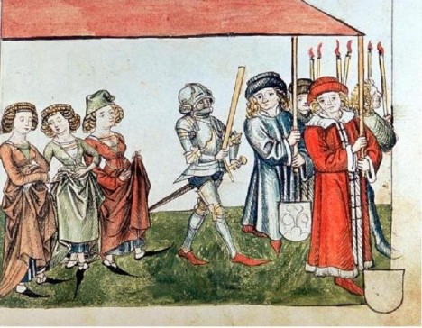 Král Zikmund a jeho žena Barbora Celjská na koncilu v Kostnici roku 1415. Ve své době platili za jeden z nejhezčích párů Evropy.