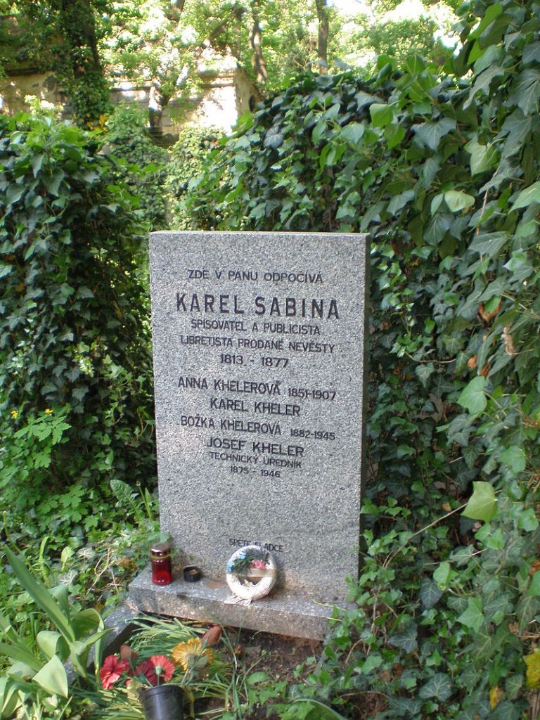 Hrob Karla Sabiny na Olšanských hřbitovech v Praze.